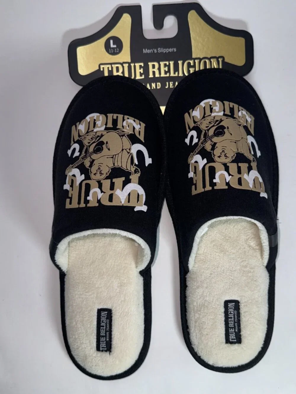 True religon Men's Designer Slippers House Shoes Slides Size 11-12 US